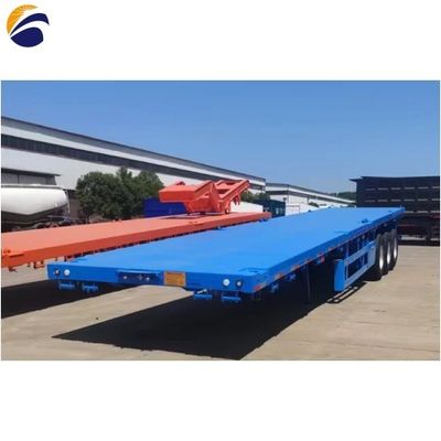 Semi-remorque à plateau à trois essieux 20T-80T en bois ou en conteneur, avec épingle de 2 ou 3,5 pouces