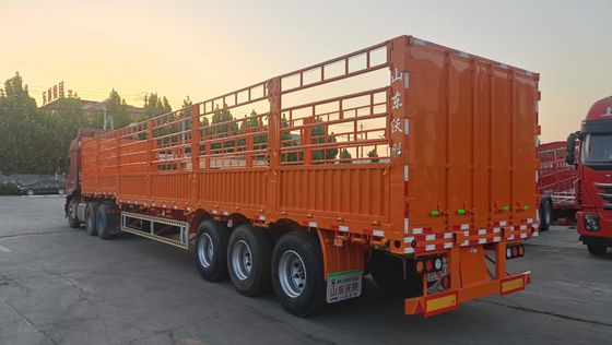 Durable 3 essieux FUWA paroi latérale ouverte Fermeture pour bétail, légumes, camions de marchandises Semi-remorque