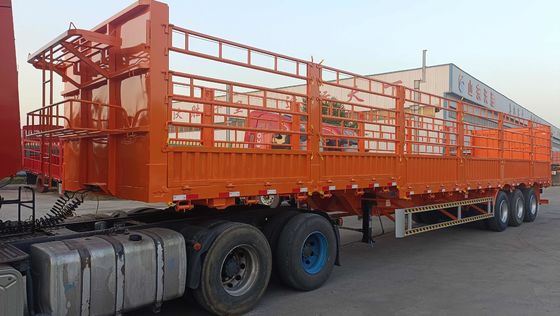 Durable 3 essieux FUWA paroi latérale ouverte Fermeture pour bétail, légumes, camions de marchandises Semi-remorque