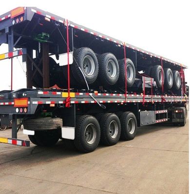 Capacité de chargement de 55 tonnes Container à plat Semi-remorque 3 axes 4 axes personnalisation