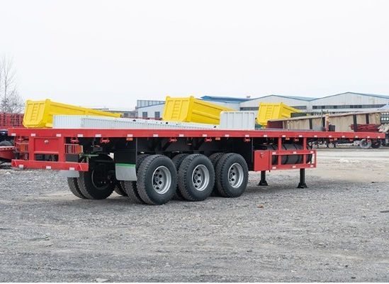 Capacité de chargement de 55 tonnes Container à plat Semi-remorque 3 axes 4 axes personnalisation
