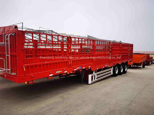 20-100 tonnes 3/4 essieux clôture en acier piquet semi-remorque pour le bétail et les légumes de charge