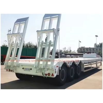 Charge utile de 40 à 100 tonnes Suspension mécanique Semi-remorque à lit bas de 40 pieds avec pneu 12R22.5