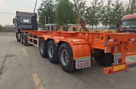 Semi-remorque à chargement utile 50T à suspension mécanique et aérienne pour le transport de conteneurs