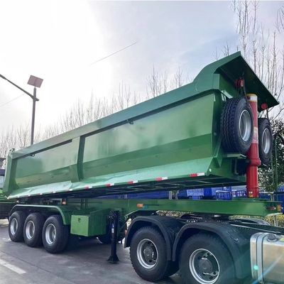 Cylindre hydraulique lourd 3 essieux 45cbm 50cbm remorque à bascule arrière en forme de U pour camion