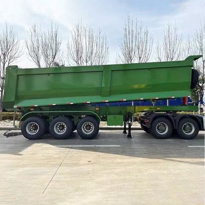 Cylindre hydraulique lourd 3 essieux 45cbm 50cbm remorque à bascule arrière en forme de U pour camion
