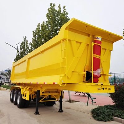 Cylindre hydraulique lourd 3 essieux 45cbm 50cbm remorque à bascule arrière en forme de U pour camion
