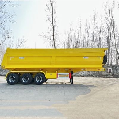 Cylindre hydraulique lourd 3 essieux 45cbm 50cbm remorque à bascule arrière en forme de U pour camion