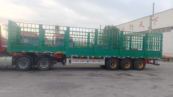 Semi-remorque à piquets en acier pour le transport du bétail et des légumes