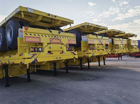 12R22.5 40/45ft 60 tonnes semi-remorque à plat en acier conteneur à plat remorque de camion