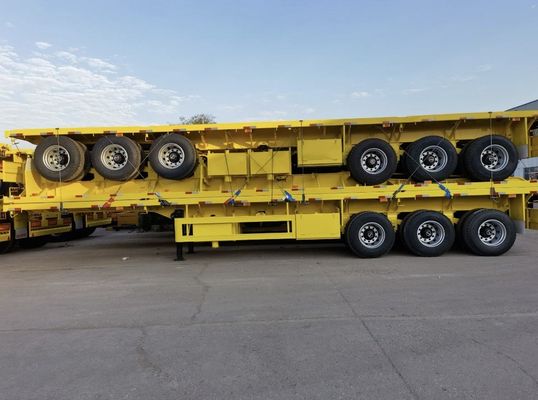 12R22.5 40/45ft 60 tonnes semi-remorque à plat en acier conteneur à plat remorque de camion