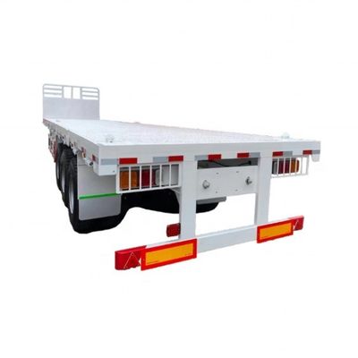 Semi-remorque à plat de 40 pieds pour conteneurs, système de freinage à double ligne 12R22.5 pneumatique