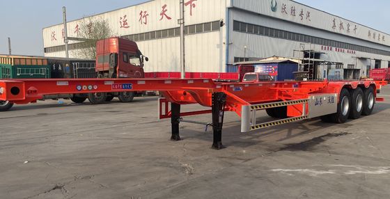 Container de transport maritime à trois essieux, châssis squelettique, semi-remorque avec faisceau principal Q345B