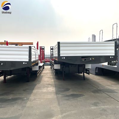 Transporter le bois efficacement Semi-remorque à plat bas et taille 16000x2500x1100mm