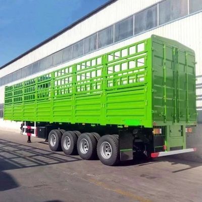 28 tonnes de treillis d'atterrissage lourd 3 essieux WS clôture murale latérale semi-remorque pour le transport des animaux