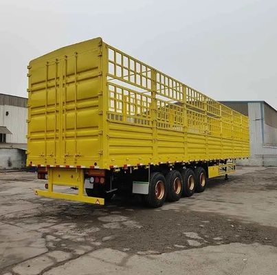 28 tonnes de treillis d'atterrissage lourd 3 essieux WS clôture murale latérale semi-remorque pour le transport des animaux