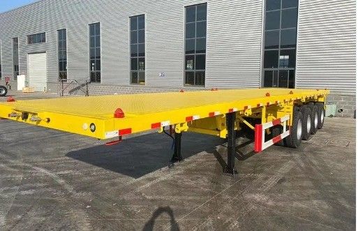 Trailers de camions 20 pieds 40 pieds conteneurs à lit plat semi-remorque avec système de freinage à double ligne