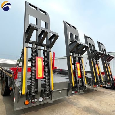 50 tonnes de remorque extensible à lit bas remorque amovible à cou de poule à demi-remorque à 4 essieux