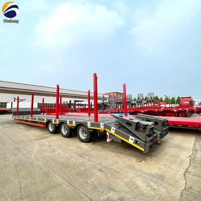 50 tonnes de remorque extensible à lit bas remorque amovible à cou de poule à demi-remorque à 4 essieux