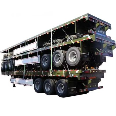 Trailers à plateau à trois essieux de 40 pieds pour le transport de lourdes charges et de longue distance