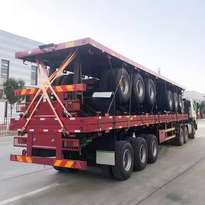 Trailers à plateau à trois essieux de 40 pieds pour le transport de lourdes charges et de longue distance
