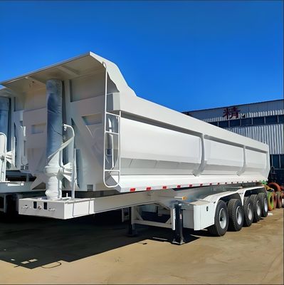 Système de freinage à double ligne Trailer de décharge de 30 à 40 mètres cubes pour le transport de grains de sable et de pierre