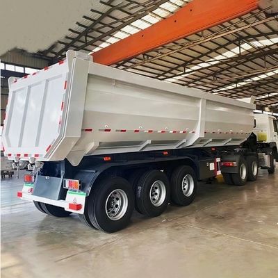Système de freinage à double ligne Trailer de décharge de 30 à 40 mètres cubes pour le transport de grains de sable et de pierre