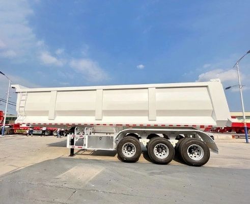 Système de freinage à double ligne Trailer de décharge de 30 à 40 mètres cubes pour le transport de grains de sable et de pierre