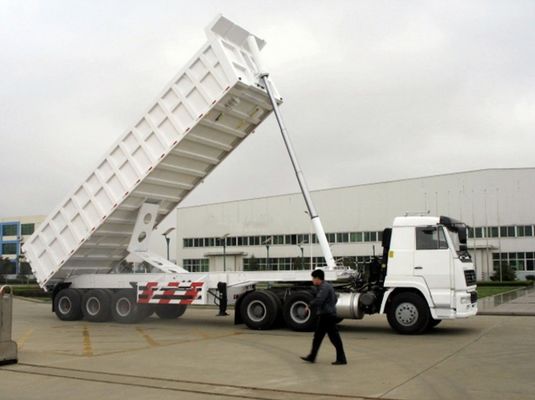 Système de freinage à double ligne Trailer de décharge de 30 à 40 mètres cubes pour le transport de grains de sable et de pierre