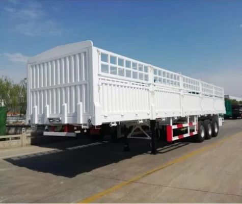 Camion-remorque hautes clôtures d'élevage d'animaux d'élevage de bétail de stock de fret semi-remorque à 3/4 axe