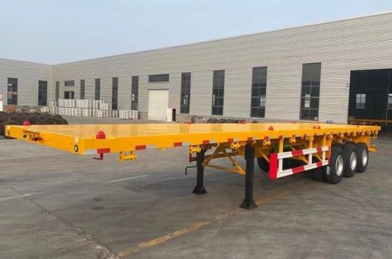 Camion 3 essieux 40 pieds conteneur semi-remorque lit plat semi-remorque avec suspension pneumatique
