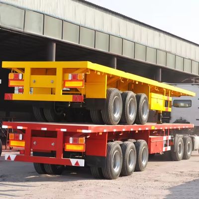 Camion 3 essieux 40 pieds conteneur semi-remorque lit plat semi-remorque avec suspension pneumatique