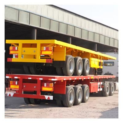 Charge utile maximale 20T-80T 40 ft 2 3 essieux semi-remorque à plat pour le transport sur de longues distances