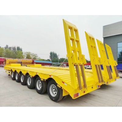 Frénésie à tambour à air 4 essieu 60 70 80 Tonne Semi-remorque basse pour le transport de machines lourdes
