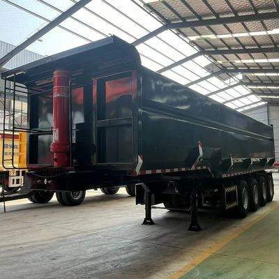 WOSHENG 3 essieux 4 essieux Heavy Duty Hydraulique remorque arrière de décharge