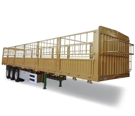 Q345B/T700 Semi-remorque à clôture latérale à 4 essieux pour le transport de gros et d'animaux