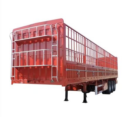 Q345B/T700 Semi-remorque à clôture latérale à 4 essieux pour le transport de gros et d'animaux