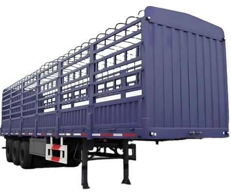 12400X2500X3650 mm remorque à trois essieux pour le transport du bétail avec clôture et essieu de 13/16 tonnes