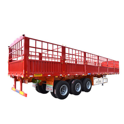 12400X2500X3650 mm remorque à trois essieux pour le transport du bétail avec clôture et essieu de 13/16 tonnes