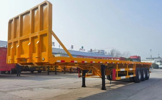 3 essieux ou personnalisation 20ft/40ft Container Flatbed Trailer avec ou sans parapente avant