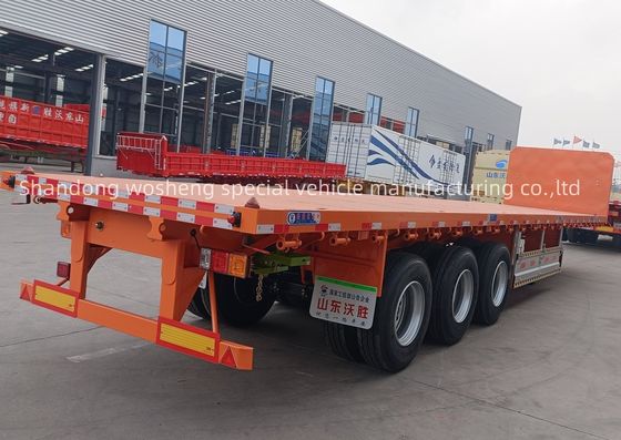 3 essieux ou personnalisation 20ft/40ft Container Flatbed Trailer avec ou sans parapente avant