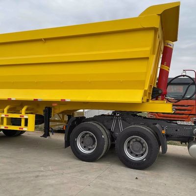 WOSHENG 40 cubic Heavy Duty Tipper Hydraulique Retour à l'arrière Dump Tipping remorque 3 Arbre 4 Arbre