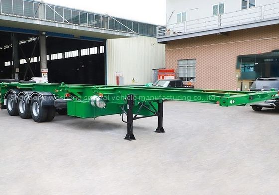 Container-remorque à trois essieux, châssis à squelette et semi-remorque avec charge utile maximale de 50 tonnes