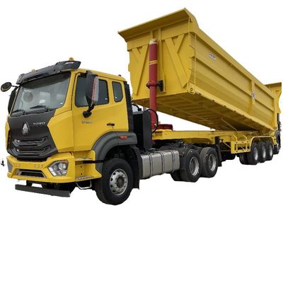 3/4, 5 axes Tilting Tipping Tipper Dump arrière Semi-remorque pour le transport de grains de sable et de pierre