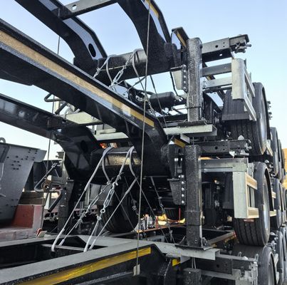 3 essieux FUWA Semi-remorque squelettique pour conteneur de charge utile maximale de 50 tonnes