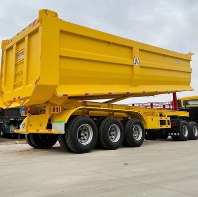 Semi-remorque à décharge arrière en forme de U de 3 essieux de 40 m3 pour matériaux de construction
