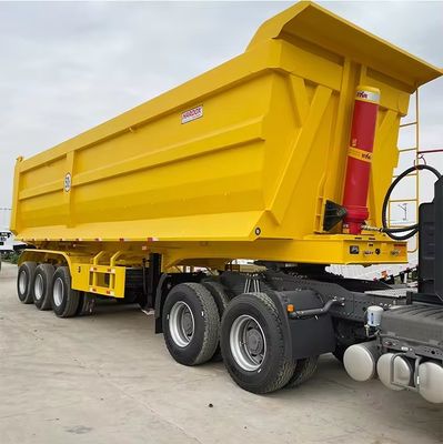 Semi-remorque à décharge arrière en forme de U de 3 essieux de 40 m3 pour matériaux de construction