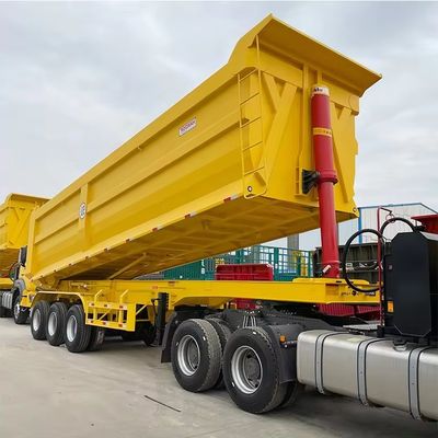 Semi-remorque à décharge arrière en forme de U de 3 essieux de 40 m3 pour matériaux de construction