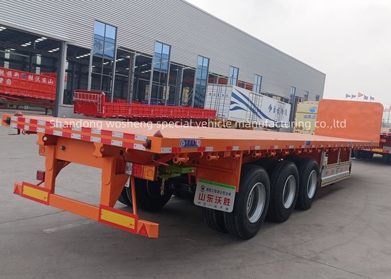Capacité de 60 tonnes 2 essieux 3 essieux haut 1 remorque de camion semi-remorque pour conteneur de 20 pieds