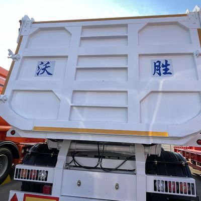 Structure de résistance 80 à 100 tonnes Semi-remorque à décharge arrière en forme de U pour le transport du sable